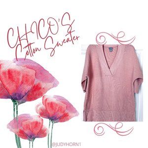 CHICO’S Pima Cotton V-Neck Tunic | Sweater